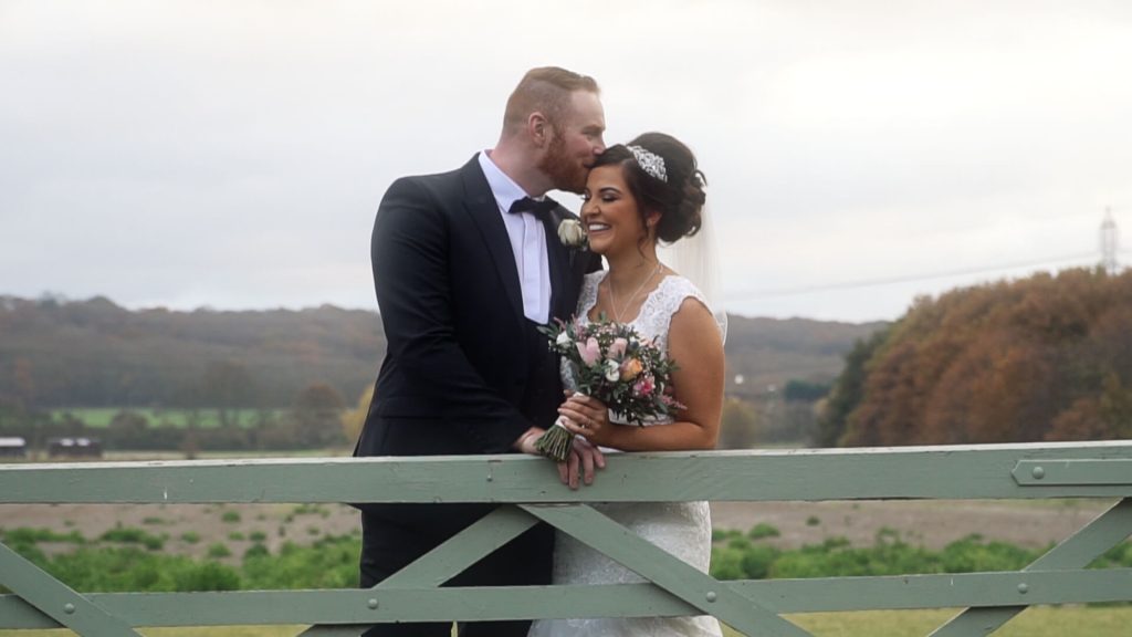 Couple shoot from wedding video at cooling castle barn kent 